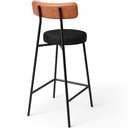 Ver imagem 7 de Kit 03 Banquetas Baixa Cozinha Sala Jantar Bancada Milão L02 Couríssimo Camel Preto - lyam decor