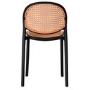 Ver imagem 6 de Kit 4 Cadeiras Empilhável Positano Fratini Polipropileno Cor Preta e Assento Simulando Palha Rattan
