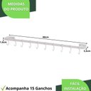 Ver imagem 6 de Suporte Porta Utensílios Cozinha 15 Ganchos 80cm Branco Fs