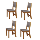 Ver imagem 1 de Conjunto 4 Cadeiras Sol Estofado em Linho Sala de Jantar - Vieiro