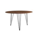 Ver imagem 3 de Mesa Jantar Redonda 90cm Amêndoa Clips 3 Pés com 4 Poltronas Eiffel Eames Daw Pretas Ferro Preto
