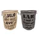 Ver imagem 2 de Cesto Saco Organizador Roupa Suja Dobrável Multiuso:bege