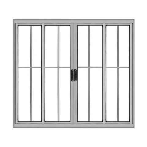 Janela Vitro 4 Folhas Alumínio Brilhante C/grade 1,00x2,00