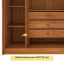 Ver imagem 5 de Guarda Roupa Casal 6 Portas 6 Gavetas 275cm com Cabideiro
