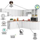 Ver imagem 3 de Cozinha Completa Unna 18 Portas 2 Gavetas Poliman Móveis Branco