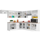 Ver imagem 4 de Cozinha Completa Unna 18 Portas 2 Gavetas Poliman Móveis Branco