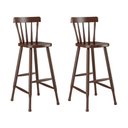 Ver imagem 1 de Kit 2 Banquetas Altas de Madeira Maciça para Sala de Jantar-bar Multimóveis Cr50116 Castanho