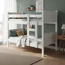 Ver imagem 6 de Beliche Resistente Fortaleza em Mdf Vira 2 Camas Solteiro Branco com 2 Colchões