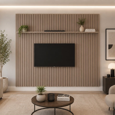 Painel de Parede para Sala de TV Versátil 2,20 x 2,20 m - Cinza