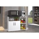Ver imagem 3 de Fruteira Armário para Cozinha 2 Portas Branco com Preto Multiuso