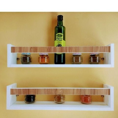 Prateleira para Cozinha Estante Nicho Organizador Temperos Mdf 2un 55cm