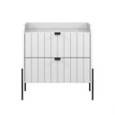 Ver imagem 1 de Mesa de Cabeceira com Gaveta Branca para Quarto Moriah 60cm:preto/branco