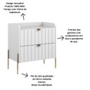 Ver imagem 5 de Mesa de Cabeceira com Gaveta Branca para Quarto Moriah 60cm:preto/branco