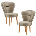 Ver imagem 1 de Kit 2 Poltronas Decor Estofada para Mesa de Jantar Sala de Espera Ergonômica Pés Palito Resistente