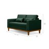 Sofá Living Valência 1,58 Mts C/ Base Madeira Veludo Verde C/ 2 Almofadas -d26 - 3