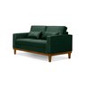 Sofá Living Valência 1,58 Mts C/ Base Madeira Veludo Verde C/ 2 Almofadas -d26 - 2