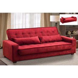 Sofá Cama 3 Lugares Speciale Montana Sued Pena Vinho - D'Rossi - 4