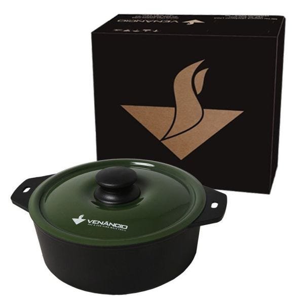 Panela de Ferro Fundido com Tampa Verde 24 Centímetros - 2
