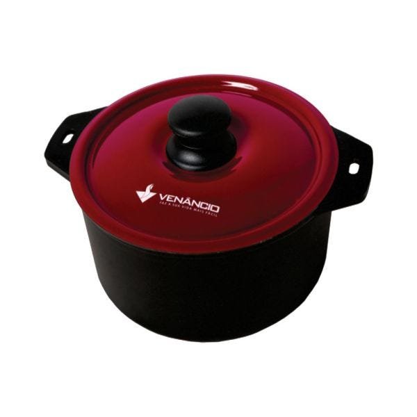 Panela de Ferro Fundido com Tampa Vermelho Intenso 20 centímetros - 1
