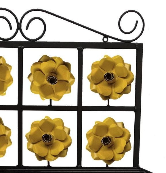 Suporte Artesanal Para Pratos E Copos Decorativo Para Cozinha Rustica - Amarelo - 3