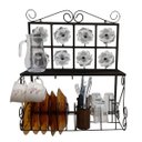 Ver imagem 1 de Suporte Artesanal Para Pratos E Copos Decorativo Para Cozinha Rustica - Branco