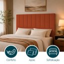 Ver imagem 3 de Cabeceira Estofada Elen Moderna para Quarto Cama Box Casal 140 cm Tecido Suede