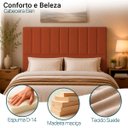 Ver imagem 2 de Cabeceira Estofada Elen Moderna para Quarto Cama Box Casal 140 cm Tecido Suede