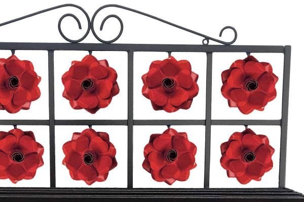Escorredor de Pratos Paneleiro Decorativo Artesanal Grande para Cozinha - Vermelho - 4