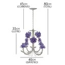 Ver imagem 2 de Lustre para Decoração de Quarto De Bebe Provençal Moderno Em Ferro - Lilás