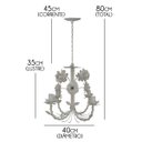 Ver imagem 2 de Lustre Ornamental Decorativo Para Sala de Estar Colonial - Branco