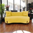 Ver mais imagens de Sofá 2 Lugares Orgânico Curvo Tókio 150cm Couro Amarelo