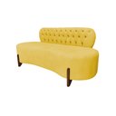 Ver imagem 2 de Sofá 2 Lugares Orgânico Curvo Tókio 150cm Couro Amarelo