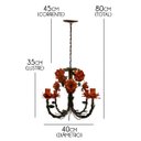 Ver imagem 2 de Lustre Artesanal Provençal Moderno para Quarto Pequeno Decoração - Laranja