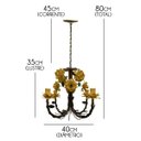Ver imagem 2 de Lustre Artesanal Provençal Moderno para Quarto Pequeno Decoração - Amarelo