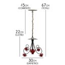 Ver imagem 2 de Luminária Ornamental de Flores Decorativa para Sala Pequena - Vermelho