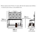 Ver imagem 2 de Porta Copos E Escorredor De Pratos E Talheres Decorativo em Ferro - Branco