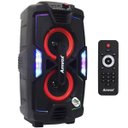 Ver imagem 2 de Caixa Som Amplificada Portátil Bluetooth 200W Rms Mp3 Fm USB SD Aux LED Bateria Amvox Aca 200