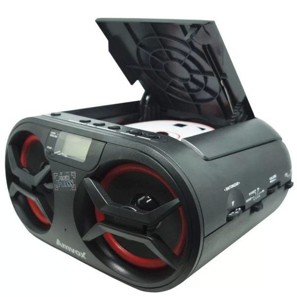 Rádio Portátil Boombox Som Cd Mp3 Player USB SD Fm Am Bluetooth Bivolt Amvox Amc 595 New Preto - 4
