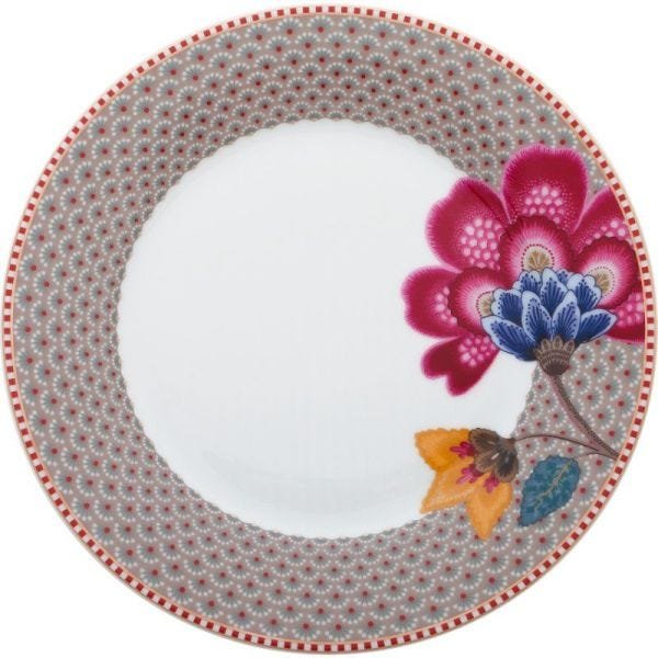 Prato de Sobremesa Porcelana Cáqui Floral Fantasy - PiP Studio - 1