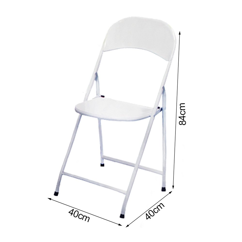 Conjunto de Mesa de Ferro Dobrável com 2 Cadeiras para Restaurante - Branco - 2