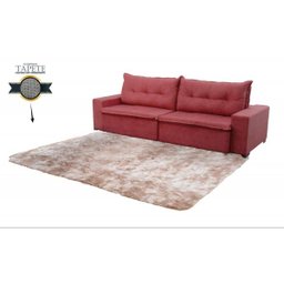 Sofá Retrátil e Reclinavel Austrália 2,72 Mts Com Molas no Assento Tecido Suede Vinho + Tapete Taj M - 3 Sofá Retrátil e Reclinavel Austrália 2,72 Mts Com Molas no Assento Tecido Suede Vinho + Tapete Taj M - 3