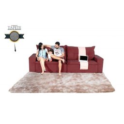 Sofá Retrátil e Reclinavel Austrália 2,72 Mts Com Molas no Assento Tecido Suede Vinho + Tapete Taj M - 1 Sofá Retrátil e Reclinavel Austrália 2,72 Mts Com Molas no Assento Tecido Suede Vinho + Tapete Taj M - 1