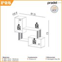 Ver imagem 3 de Nicho Linha Industrial 2 Prateleiras 2 Nichos MDF Freijó com Preto Fosco Pradel Móveis