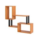 Ver imagem 4 de Nicho Linha Industrial 2 Prateleiras 2 Nichos MDF Freijó com Preto Fosco Pradel Móveis