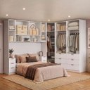 Ver imagem 2 de Quarto Modulado Queen 6 Peças Altezza Clean Belmax:Branco