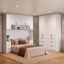 Ver imagem 1 de Quarto Modulado Queen 6 Peças Altezza Clean Belmax:Branco