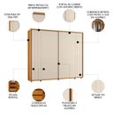 Ver imagem 3 de Guarda Roupa Casal 278cm com 2 Portas Mya Off/cinamomo Z10 - Mpozenato