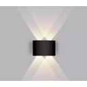 Ver imagem 2 de Arandela Led 4w Lente 4 Fachos Preta 3000k Quente Externa Bivolt