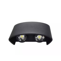 Arandela Led 4w Lente 4 Fachos Preta 3000k Quente Externa Bivolt - 3