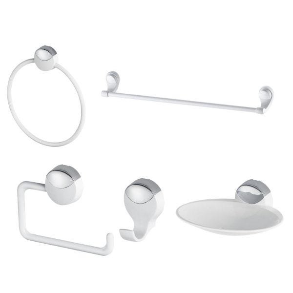 Kit de Banheiro 05 Peças ABS Herc Linha Lavello Branco/Cromado - 2